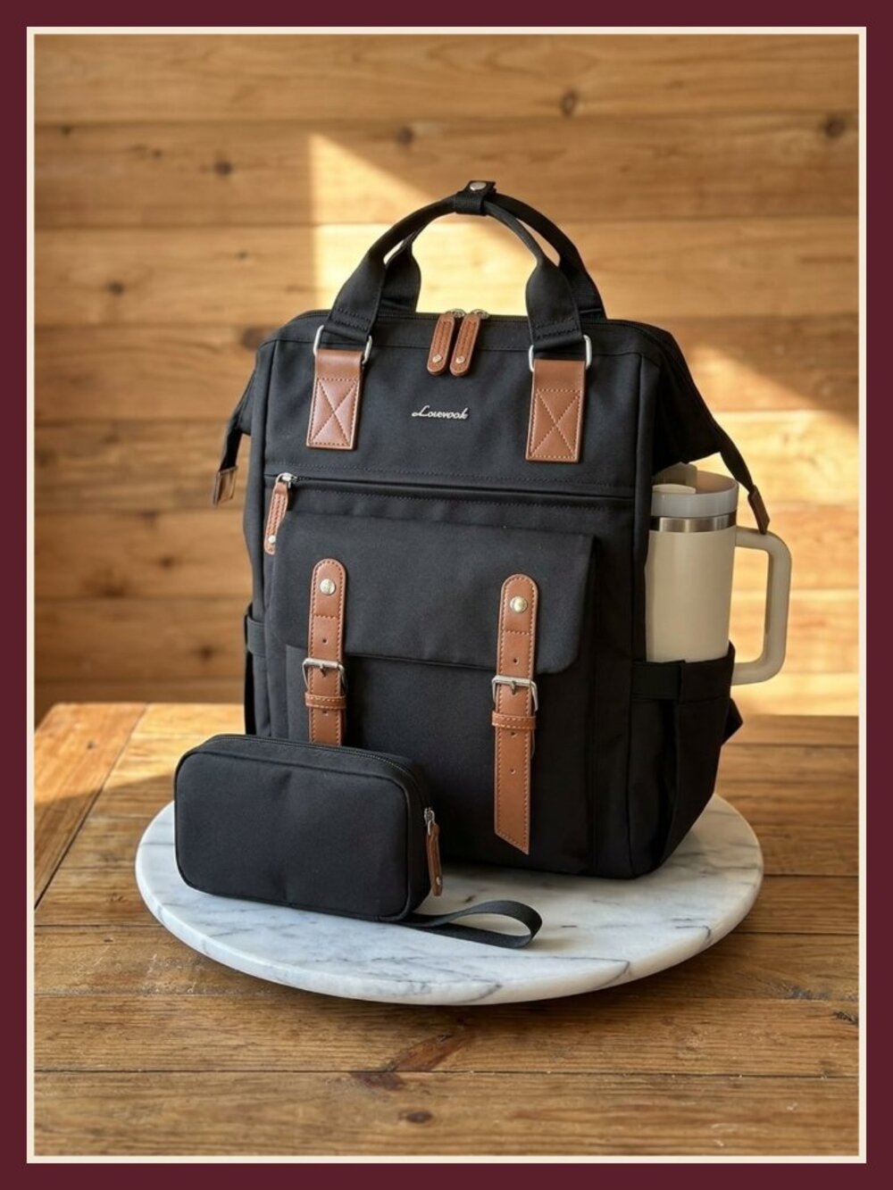 Women's Laptop Backpack 15.6 Inch Waterproof Trolley Sleeve Padded Work Bag